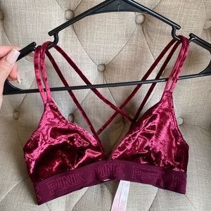 PINK Red Velvet Logo Bralette